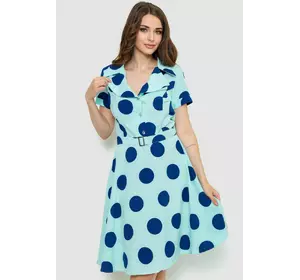 Платье в горох, цвет мятно-синий, 230R024-8