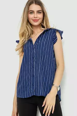 Блуза в полоску, цвет синий, 244R193