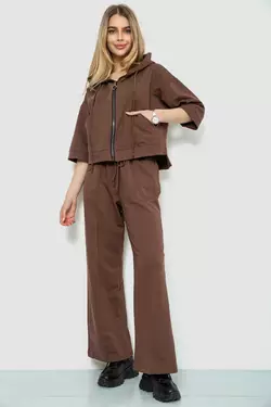 Спорт костюм женский двухнитка, цвет коричневый, 102R5247
