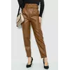 Штаны женские из экокожи с ремнем, цвет коричневый, 186R5256