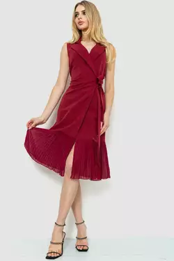 Платье нарядное однотонное, цвет бордовый, 214R328