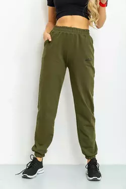 Спорт штаны женские демисезонные, цвет темно-зеленый, 206R001