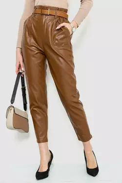 Штаны женские из экокожи, цвет коричневый, 186R5202