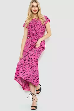 Платье с принтом, цвет розовый, 214R055-3