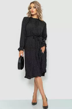 Платье свободного кроя шифоновое, цвет черный, 204R701