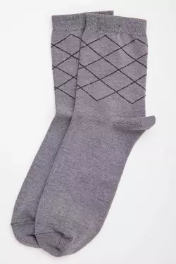 Серые мужские носки, средней высоты, с ромбами, 131R137271