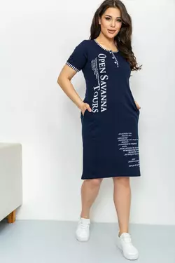 Платье женское повседневное, цвет темно-синий, 219RT-411