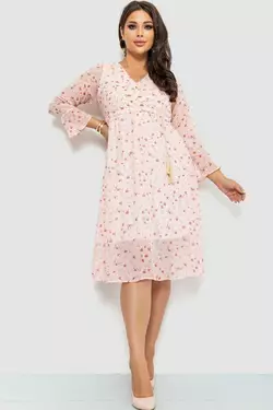 Платье шифоновое, цвет розовый, 204R1876-1