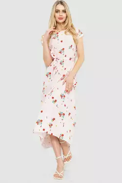 Платье с цветочным принтом, цвет розовый, 214R055