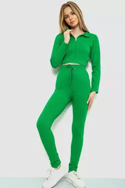 Костюм женский в рубчик, цвет зеленый, 244R14302