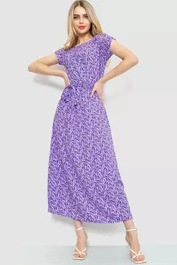 Платье с цветочным принтом, цвет сиреневый, 214R055