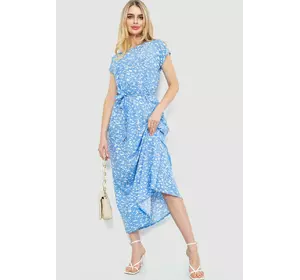 Платье с принтом, цвет голубой, 214R055-3