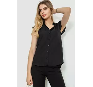 Блуза однотонная, цвет черный, 244R192