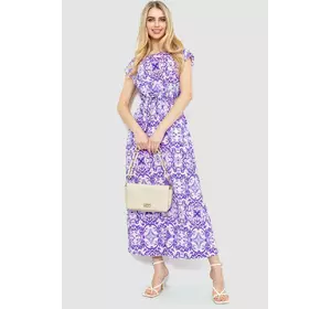 Платье с принтом, цвет бело-фиолетовый, 214R055-5