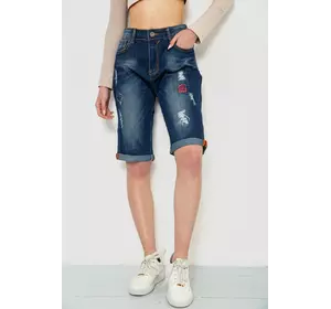 Шорты джинсовые женские с потертостями, цвет синий, 244R5552