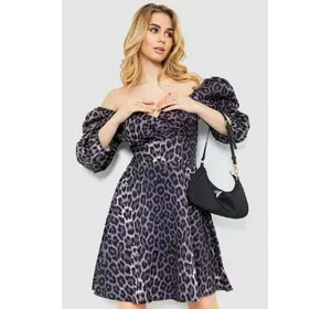 Платье с леопардовым принтом, цвет сливово-черный, 172R989