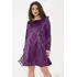 Короткое платье, фиолетового цвета, из люрекса, 153R4052